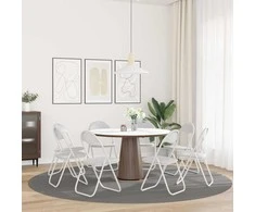 Sulankstoma kėdė 8 pcs Baltas 48 x 43,5 x 81 cm Dirbtinė oda