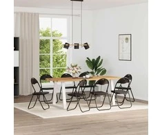 Sulankstoma kėdė 8 pcs Juodas 48 x 43,5 x 81 cm Dirbtinė oda