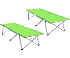 Sulankstoma Kempingo Lova 2 pcs Žalia 194 x 62,5 x 42,5 cm