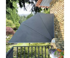 Sulankstoma šoninė balkono markizė, pilka, 160x240cm