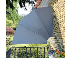 Sulankstoma šoninė balkono markizė, pilka, 210x210cm