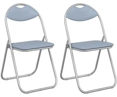 Sulankstoma kėdė 2 pcs Pilka 48 x 43,5 x 81 cm Dirbtinė oda