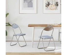 Sulankstoma kėdė 2 pcs Pilka 48 x 43,5 x 81 cm Dirbtinė oda