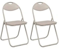 Sulankstoma kėdė 2 pcs Smėlio 48 x 43,5 x 81 cm Dirbtinė oda