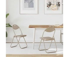 Sulankstoma kėdė 2 pcs Smėlio 48 x 43,5 x 81 cm Dirbtinė oda