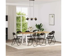 Sulankstoma kėdė 8 pcs Juodas 48 x 43,5 x 81 cm Dirbtinė oda
