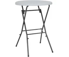 Sulankstomas baro stalas, baltas, 80x110cm, HDPE