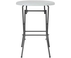 Sulankstomas baro stalas, baltas, 80x110cm, HDPE