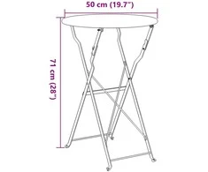 Bistro stalas Antracitas Ø 50 x 71 cm Miltelinis plienas