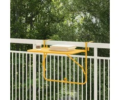 Kabantis balkono stalas Geltona 60 x 39 x 65 cm Plienas