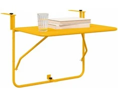 Kabantis balkono stalas Geltona 60 x 39 x 65 cm Plienas