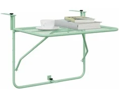 Kabantis balkono stalas Mėtinė žalia 60 x 39 x 65 cm Plienas