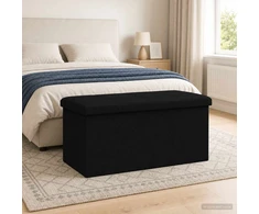 Sulankstomas saugojimo suolas Juoda 180 kg 80 L 77 x 38 x 38 cm