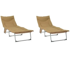 Sulankstomas saulės gultas su pagalvėle 2 pcs Smėlio