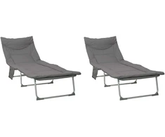 Sulankstomas saulės gultas su pagalvėle 2 pcs Antracito