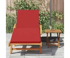 Saulės gultas Raudona 200 x 67 x 84 cm Kietos akacijos mediena