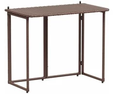 Sulankstomas sodo stalas Rudas 90x51x75 cm Poly Rattan