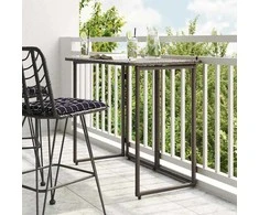 Sulankstomas sodo stalas Rudas 90x51x75 cm Poly Rattan