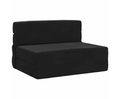 Sulankstomas Sofas-Lova Juodas 190 x 100 x 15 cm Aksomas