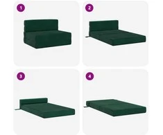 Sofa Sulankstomas Sofos Lova Tamsiai žalia 70 x 80 x 60 cm Audinys