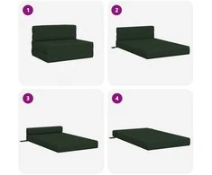 Sofa Sulankstomas Sofos Lova Tamsiai žalia 70 x 80 x 60 cm Audinys