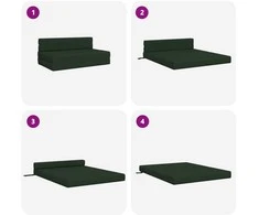 Sofa Sulankstomas Sofos Lova Tamsiai žalia 152 x 86,5 x 60 cm