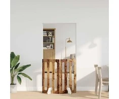 Sulankstomas šunų tvora 2 pcs Ąžuolo mediena 100,5 x 38 x 90 cm