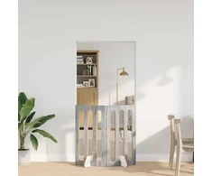 Sulankstomas šunų tvora 2 pcs Pilka Sonoma 100,5 x 38 x 90 cm