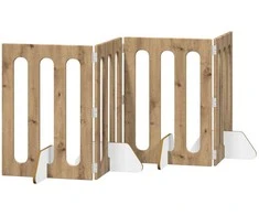 Sulankstomas šunų tvora 4 pcs Amatinė Ąžuolas 201 x 38 x 70 cm