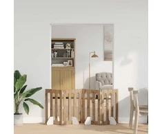 Sulankstomas šunų tvora 4 pcs Amatinė Ąžuolas 201 x 38 x 70 cm