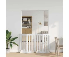 Sulankstomas šunų tvora 4 pcs Aukšto Blizgesio Baltas