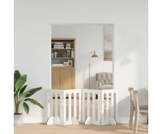 Sulankstomas šunų tvora 4 pcs Aukšto Blizgesio Baltas