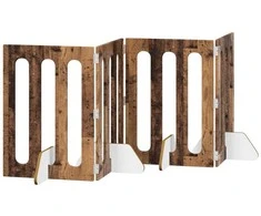 Sulankstomas šunų tvora 4 pcs Ąžuolo mediena 201 x 38 x 70 cm