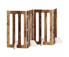 Sulankstomas šunų tvora 4 pcs Ąžuolo mediena 201 x 38 x 90 cm