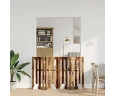 Sulankstomas šunų tvora 4 pcs Ąžuolo mediena 201 x 38 x 90 cm
