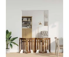 Sulankstomas šunų tvora 4 pcs Ąžuolo mediena 201 x 38 x 70 cm