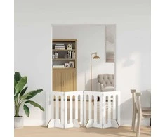 Sulankstomas šunų tvora 4 pcs Baltas 201 x 38 x 70 cm