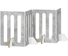 Sulankstomas šunų tvora 4 pcs Betono Pilka 201 x 38 x 70 cm