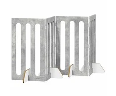 Sulankstomas šunų tvora 4 pcs Betono Pilka 201 x 38 x 90 cm