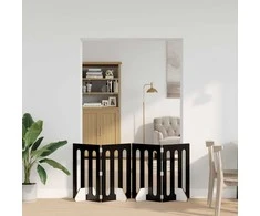 Sulankstomas šunų tvora 4 pcs Juodas Ąžuolas 201 x 38 x 70 cm