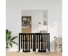 Sulankstomas šunų tvora 4 pcs Juodas Ąžuolas 201 x 38 x 90 cm