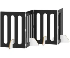 Sulankstomas šunų tvora 4 pcs Juodas Ąžuolas 201 x 38 x 70 cm