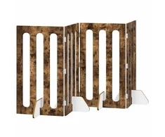 Sulankstomas šunų tvora 4 pcs Rūkytas Ąžuolas 201 x 38 x 90 cm