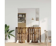 Sulankstomas šunų tvora 4 pcs Rūkytas Ąžuolas 201 x 38 x 90 cm