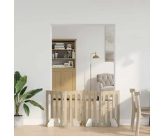 Sulankstomas šunų tvora 4 pcs Sonoma ąžuolas 201 x 38 x 70 cm