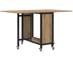 Sulankstomas valgomojo stalas su ratukais 130 x 80 x 76,5 cm