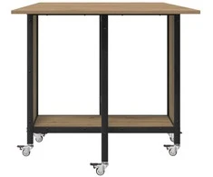 Sulankstomas valgomojo stalas su ratukais 130 x 80 x 76,5 cm