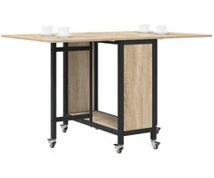 Sulankstomas valgomojo stalas su ratukais 130 x 80 x 76,5 cm