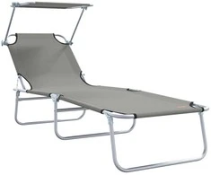 Saulės gultas 2 pcs Pilka 58 x 188 x 77 cm Poliesteris