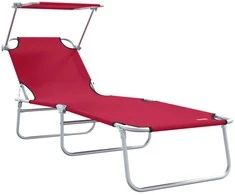 Saulės gultas 2 pcs Raudona 58 x 188 x 77 cm Poliesteris